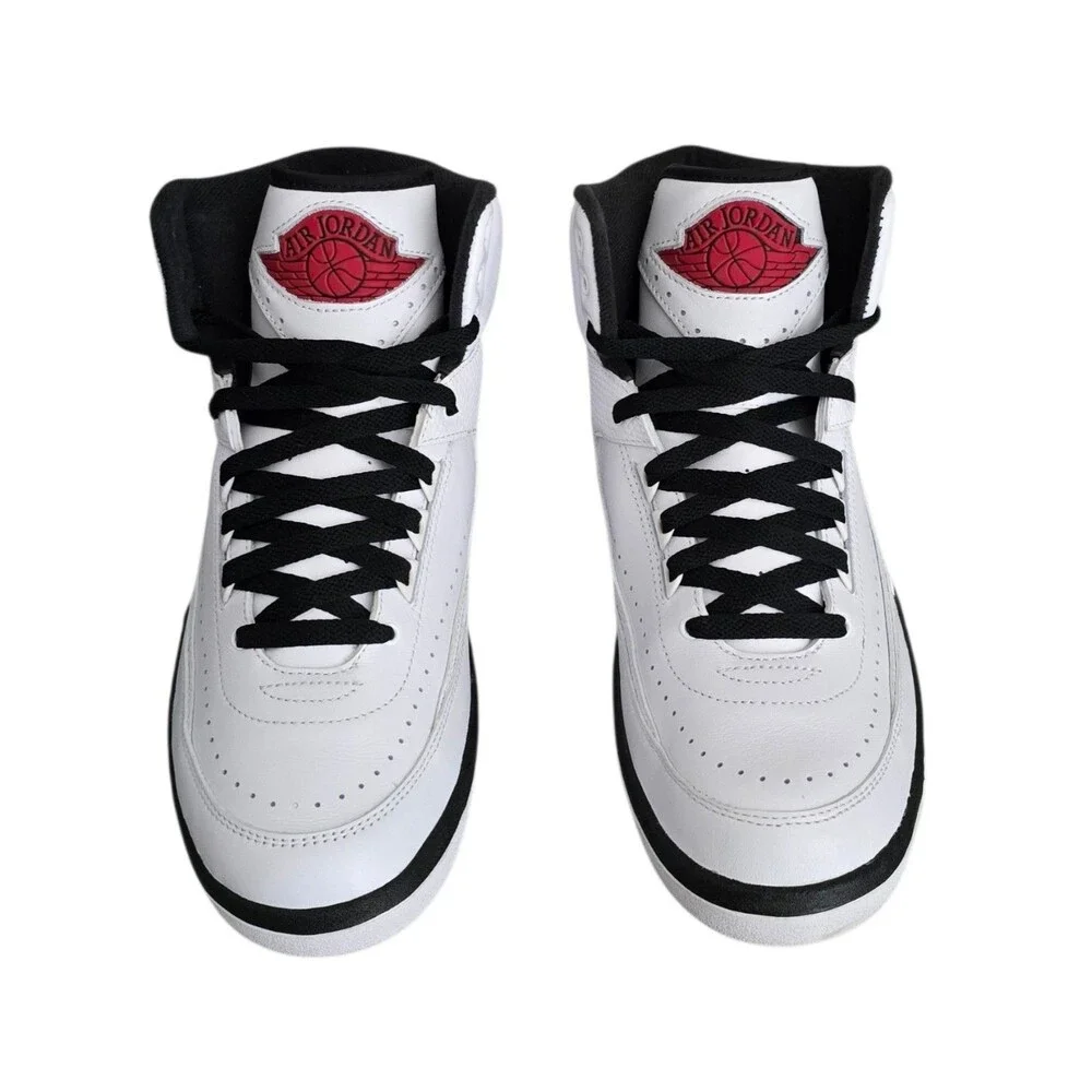 Air Jordan 2 Retro OG Chicago Sneakers Mens Size 9.5 White Red Black DX2454-106